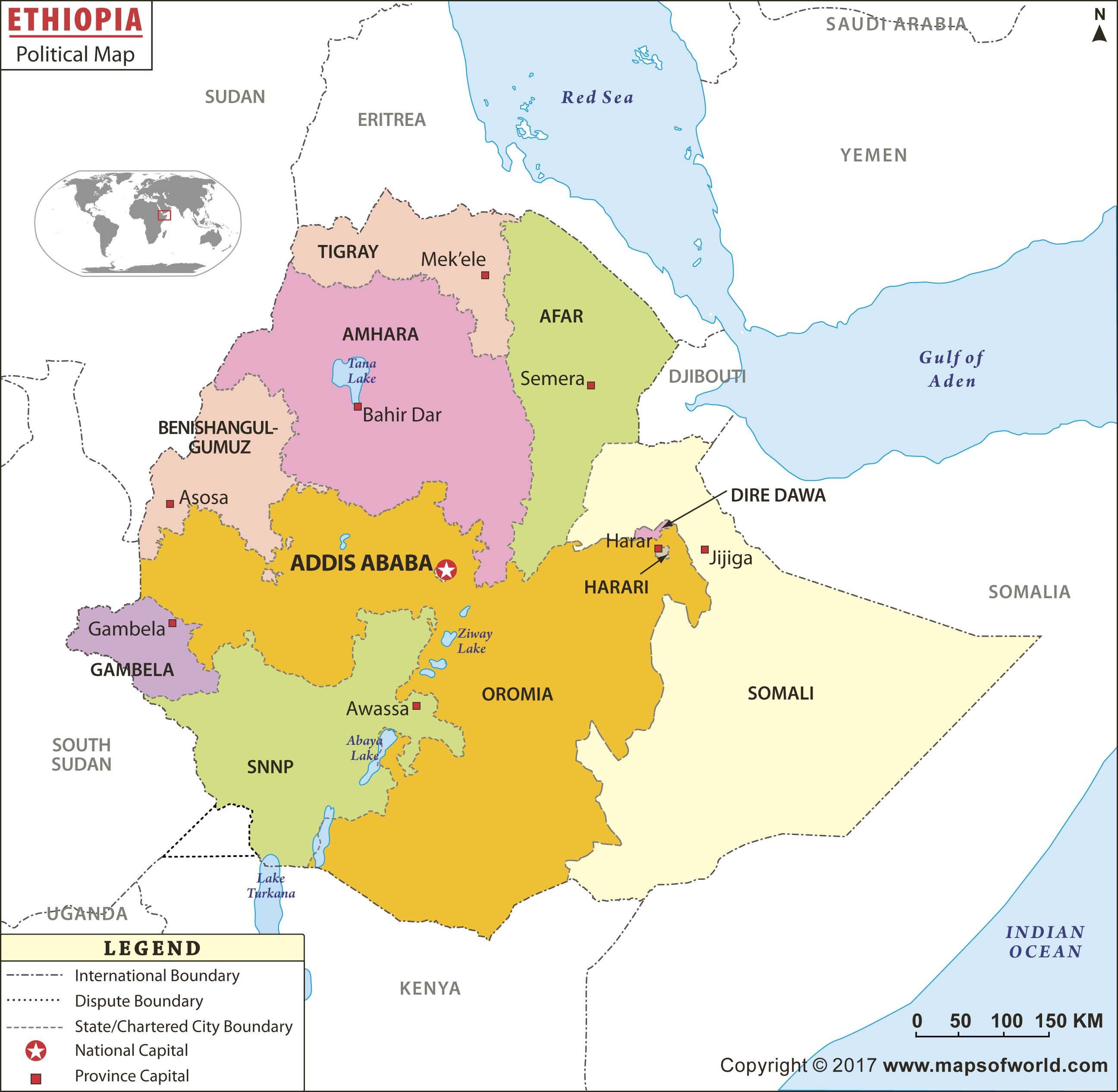 Ethiopia States Map