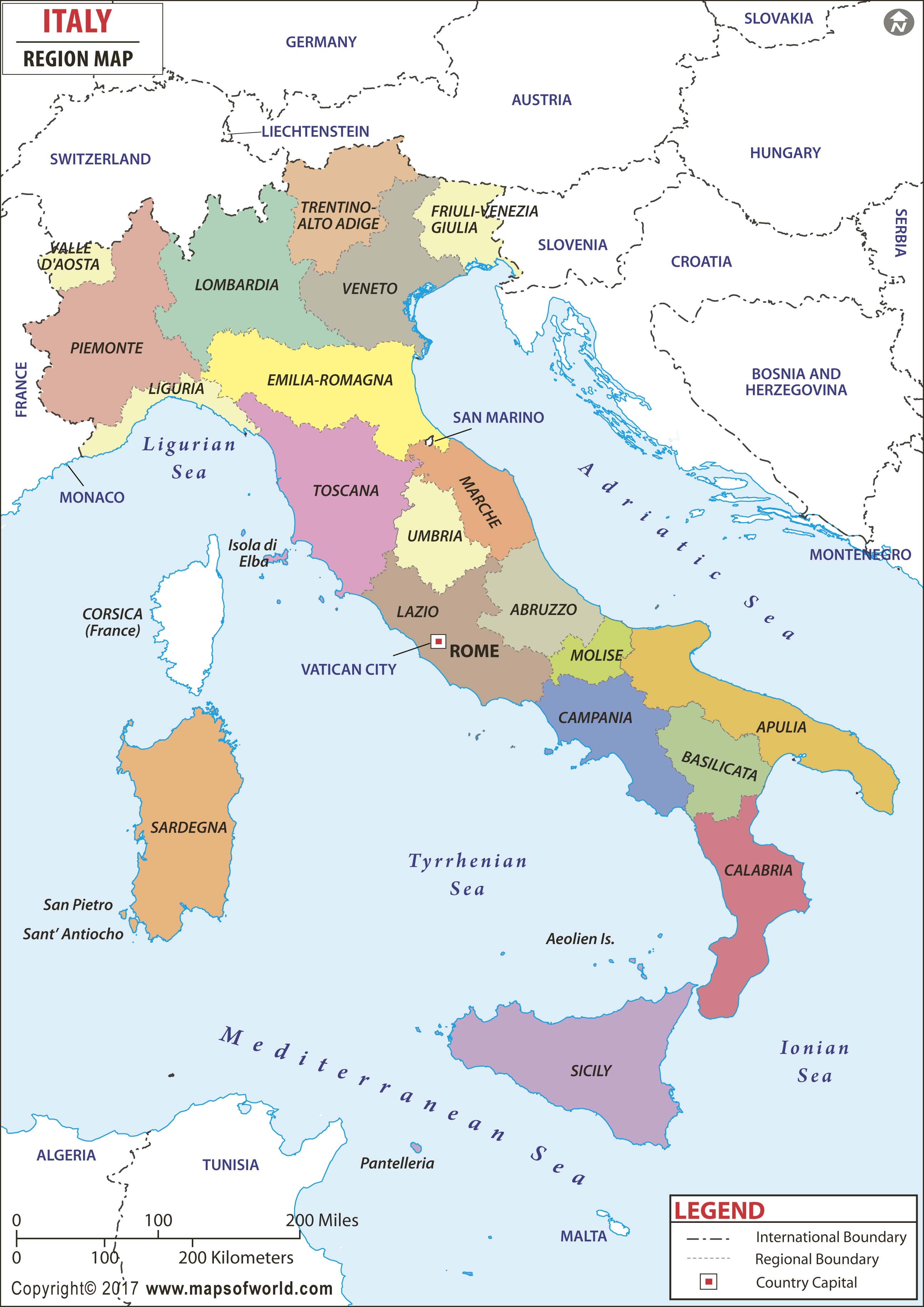 What Are All The Regions Of Italy - Printable Online