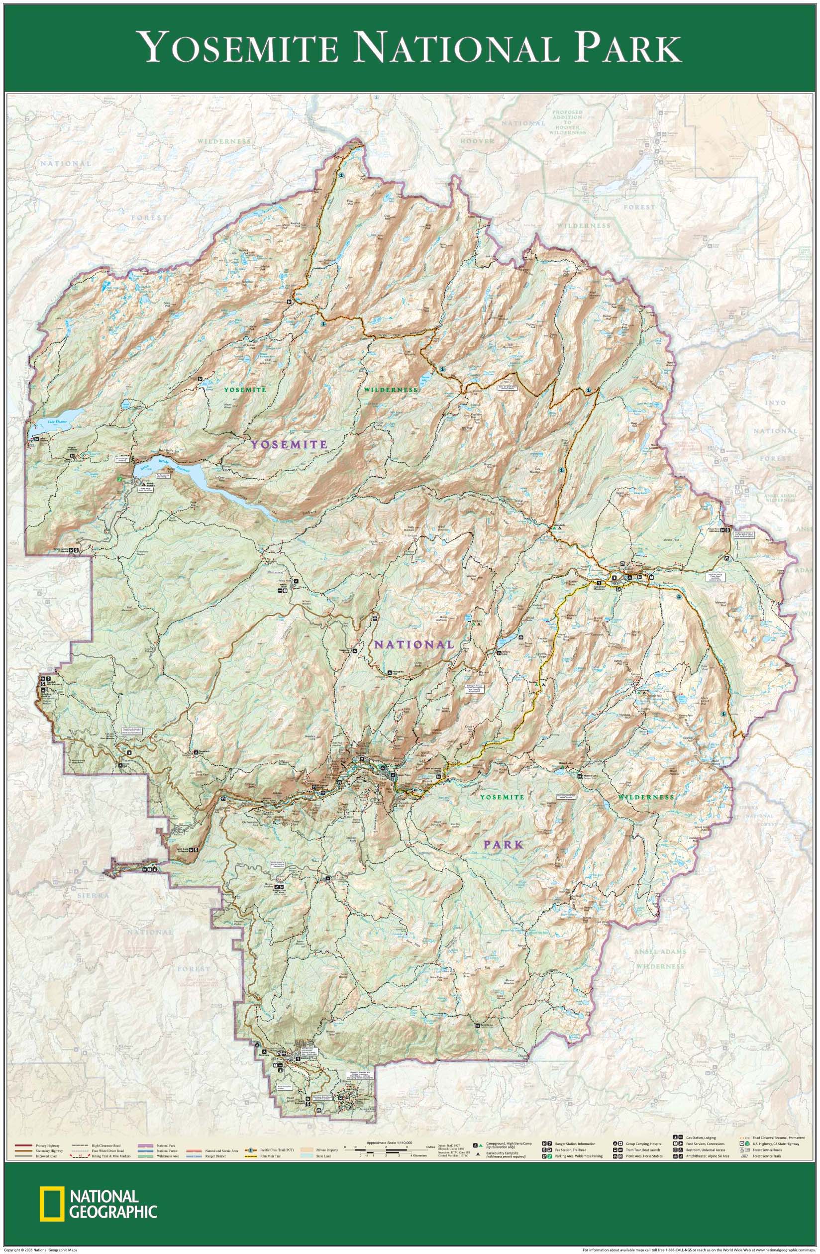Yosemite National Park Wall Map by National Geographic