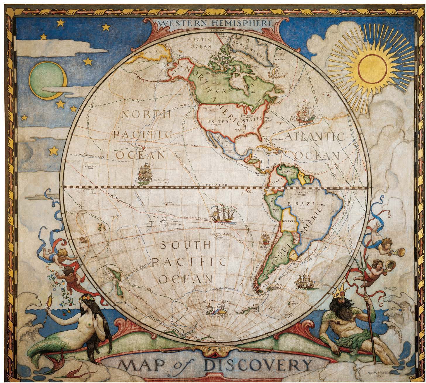 Western Hemisphere Wall Map by National Geographic MapSales