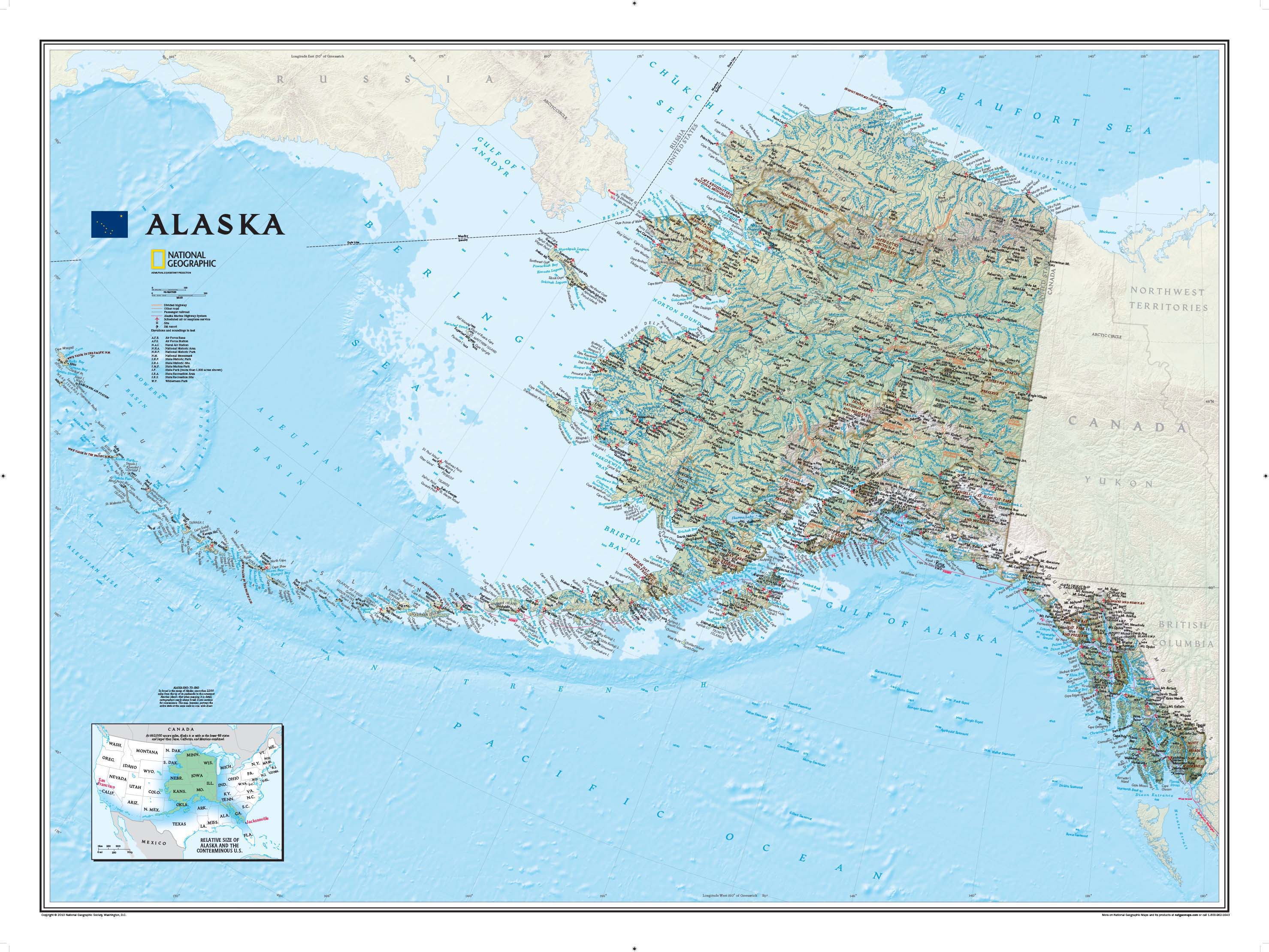 Alaska Wall Map by National Geographic - MapSales