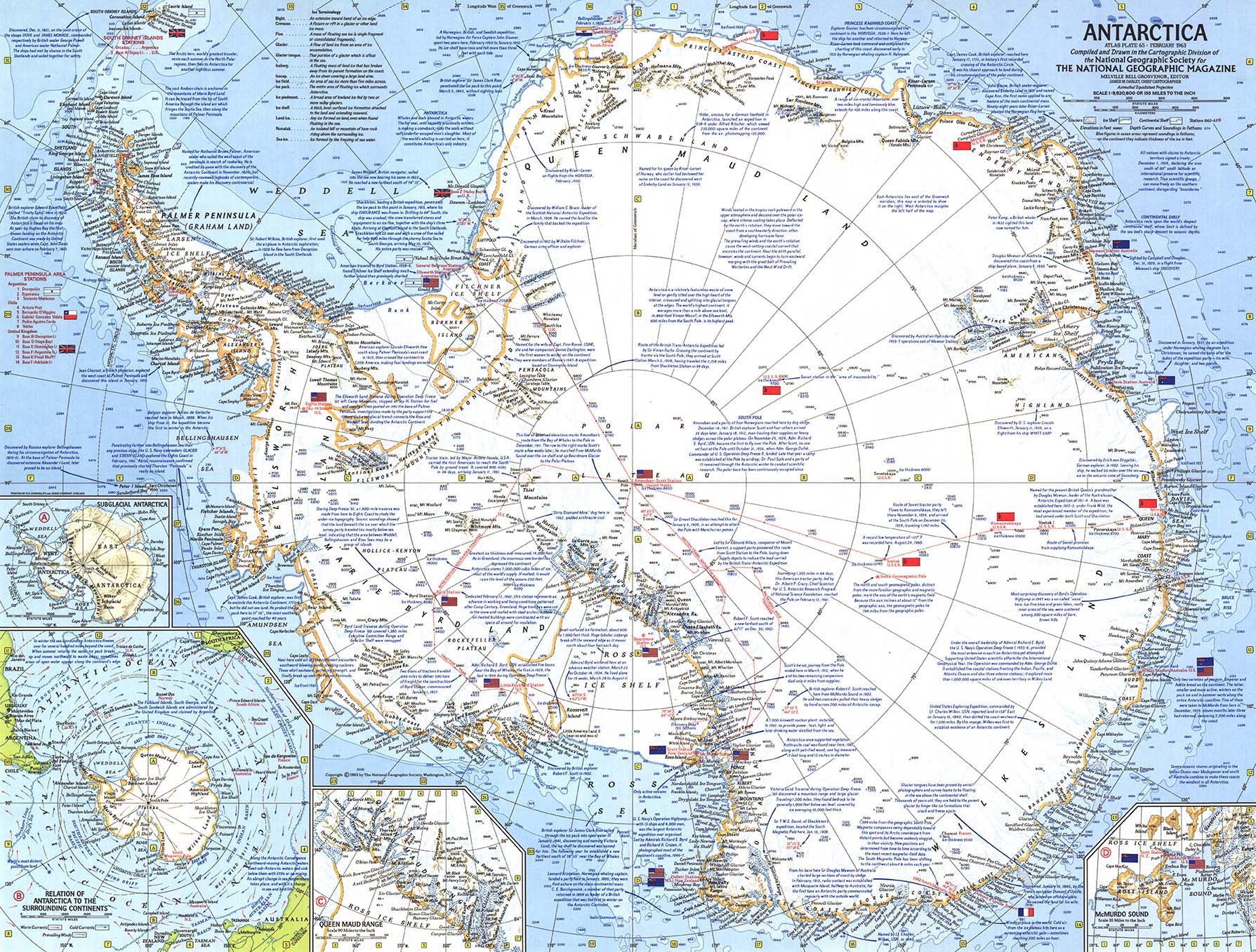 Antarctica Map Wallpaper - Antarctica 1963 