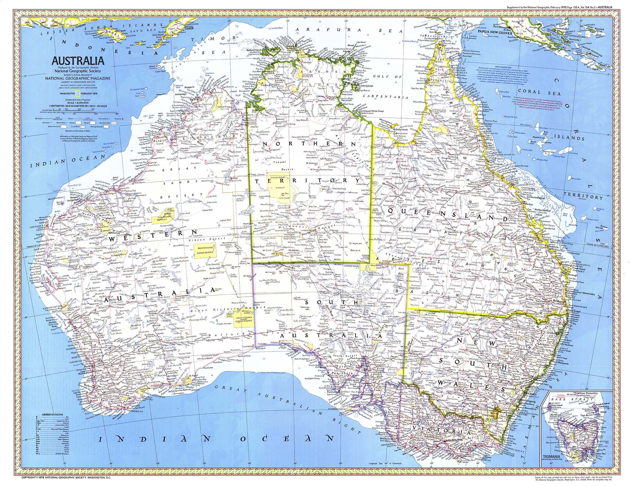 Australia 1979 Wall Map by National Geographic MapSales