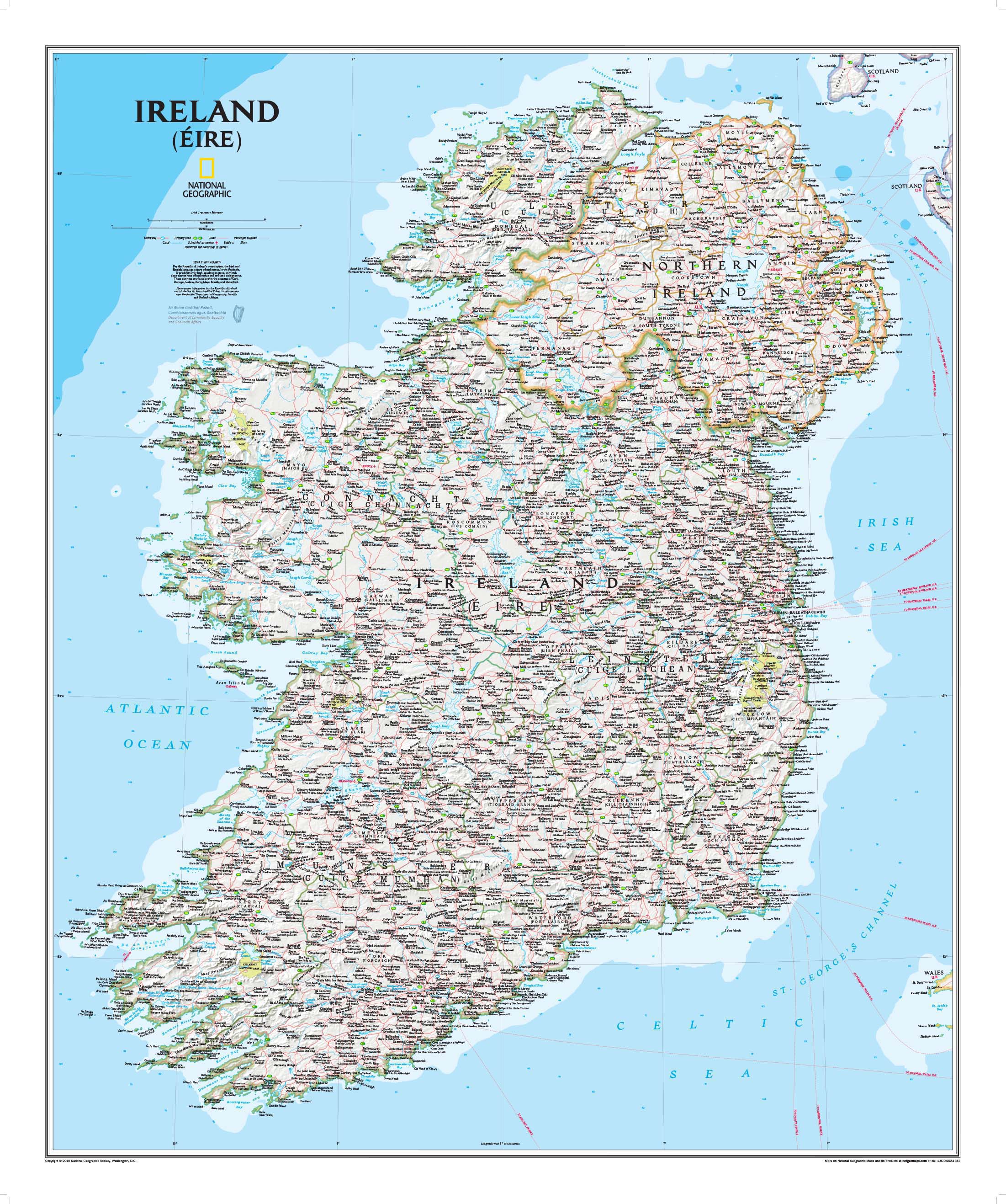 Ireland Wall Map by National Geographic MapSales