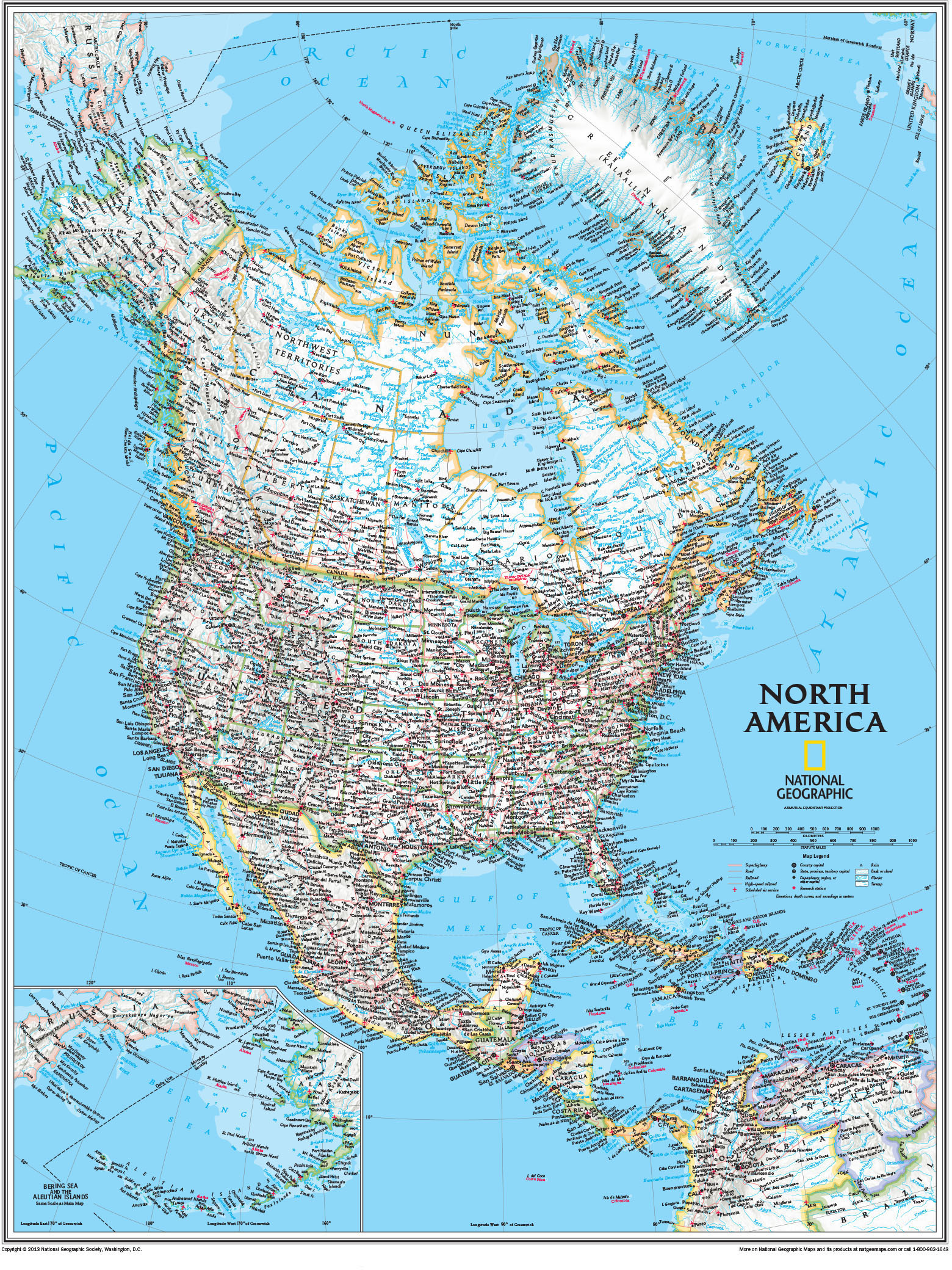 North America Wall Map by National Geographic - MapSales