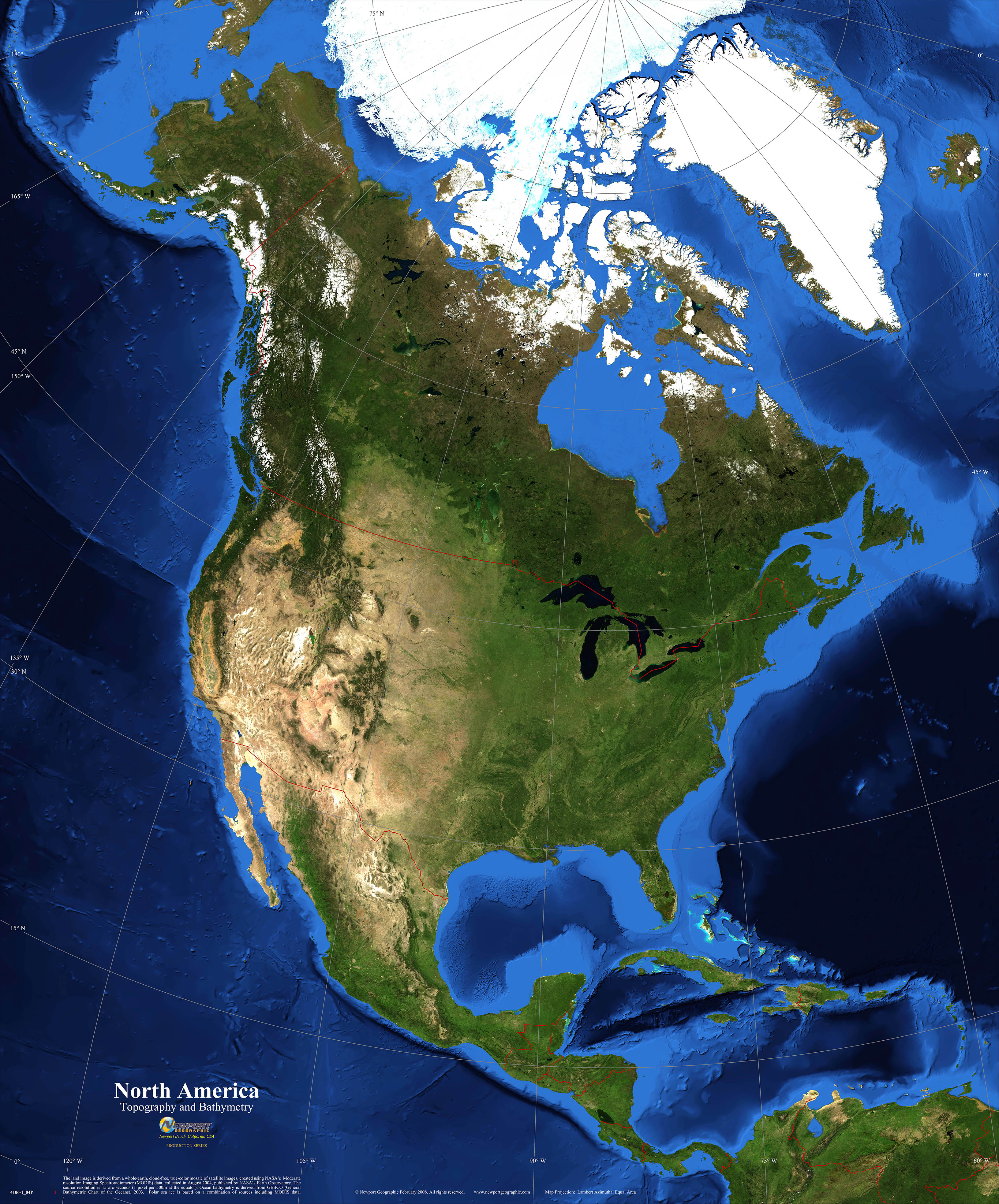 North America Satellite Wall Map Images And Photos Finder