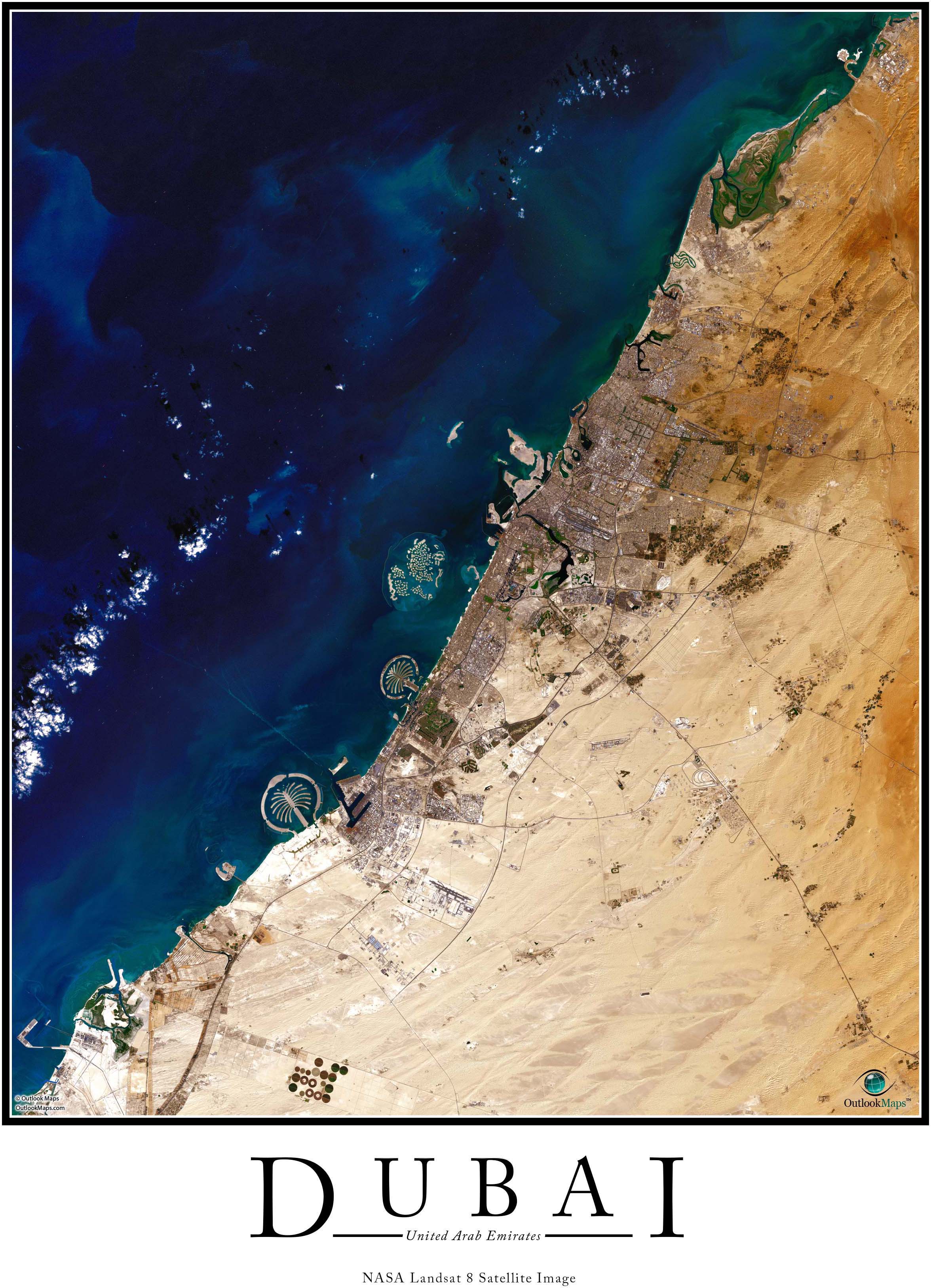 Dubai Wall Map by Outlook Maps MapSales