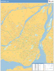 Montreal Wall Map Basic Style 2025