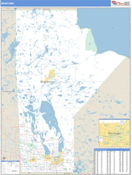 Manitoba Wall Map Basic Style 2024