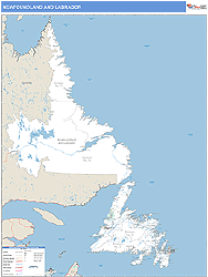 Newfoundland Labrador Wall Map Basic Style 2026
