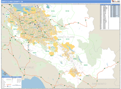 Santa Clara, Ca Wall Map