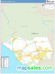 Ventura, Ca Wall Map