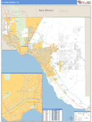 El Paso, Tx Wall Map