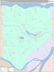 Burnaby Wall Map Premium Style 2024