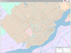 Quebec City Wall Map Premium Style 2024