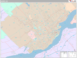 Quebec City Wall Map Premium Style 2025