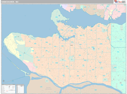 Vancouver Wall Map Premium Style 2025