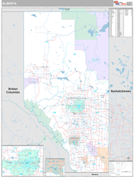 Alberta Wall Map Premium Style 2024