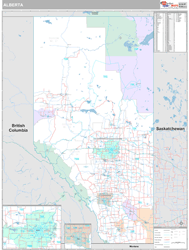 Alberta Wall Map Premium Style 2025