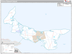 Prince Edward Island Wall Map Premium Style 2024