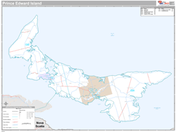 Prince Edward Island Wall Map Premium Style 2025