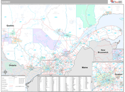 Quebec Wall Map Premium Style 2024