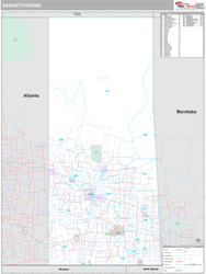 Saskatchewan Wall Map Premium Style 2025
