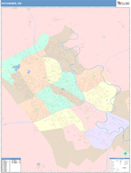 Kitchener Wall Map Color Cast Style 2025