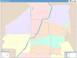 Saskatoon Wall Map Color Cast Style 2025