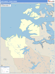 Northwest Territories Wall Map Color Cast Style 2025