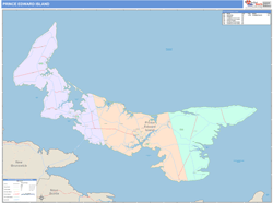 Prince Edward Island Wall Map Color Cast Style 2025