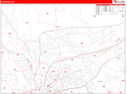 Gatineau Wall Map Red Line Style 2025