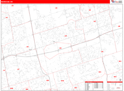 Markham Wall Map Red Line Style 2025