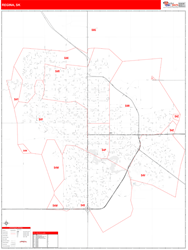 Regina Wall Map Red Line Style 2024