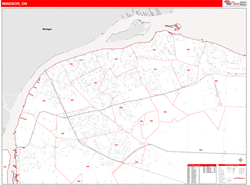 Windsor Wall Map Red Line Style 2025
