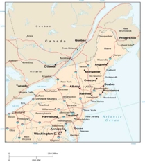 North Eastern US Regional Wall Map