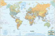 World Wall Map Contemporary Example