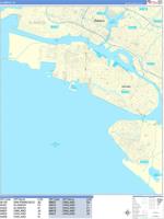 Alameda Wall Map Zip Code