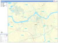 Lowell Wall Map Zip Code