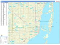 Miami Wall Map Zip Code