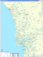 Greater San Diego Metro Area Wall Map