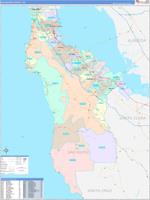 San Mateo, Ca Wall Map