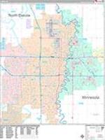 Fargo Wall Map Zip Code