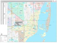 Miami Wall Map Zip Code