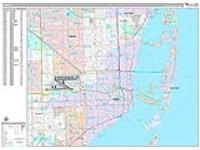 Miami Wall Map Zip Code