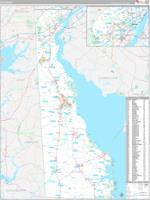 Delaware Wall Map Zip Code