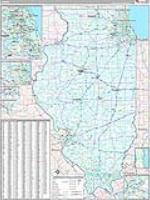 Illinois Wall Map Zip Code