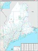 Maine Wall Map Zip Code
