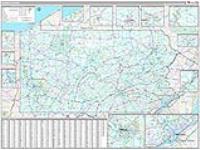 Pennsylvania Wall Map Zip Code