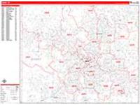 Akron Wall Map Zip Code